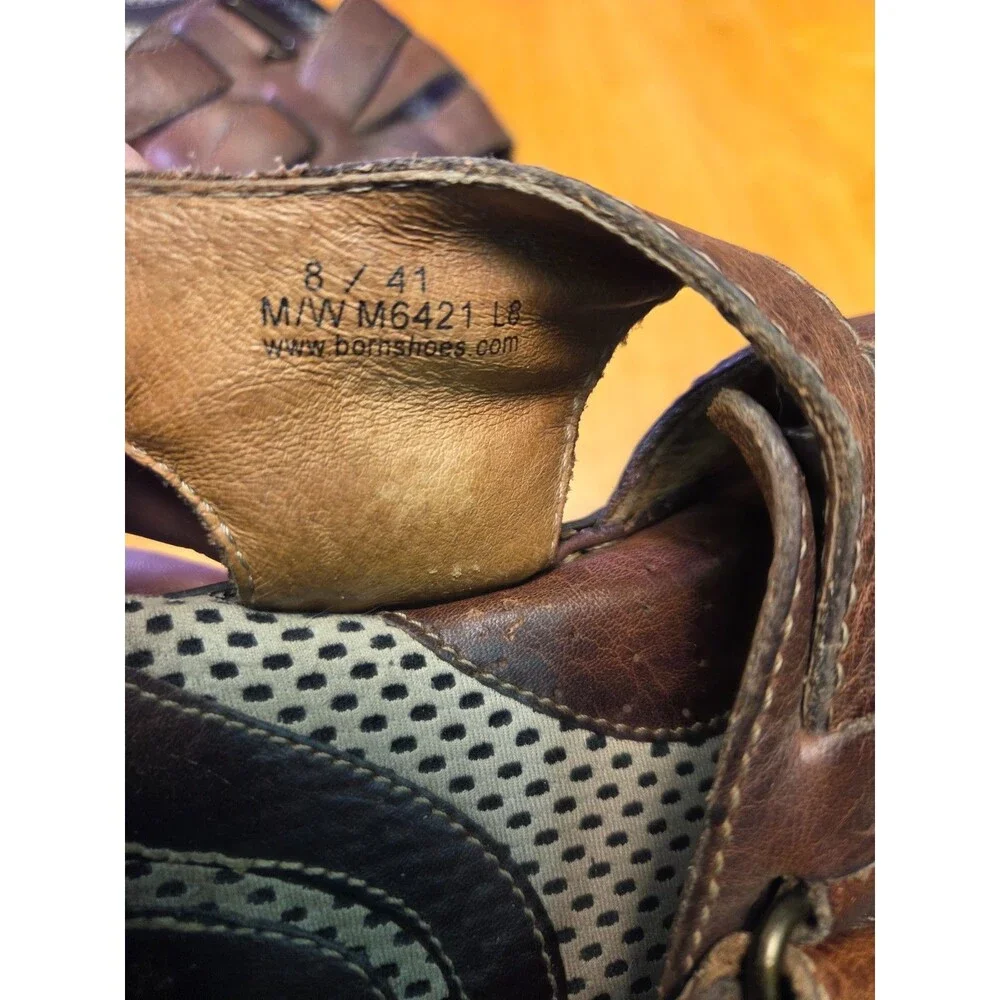 Børn Men's Brown Leather Fisherman Sandals, Size 8